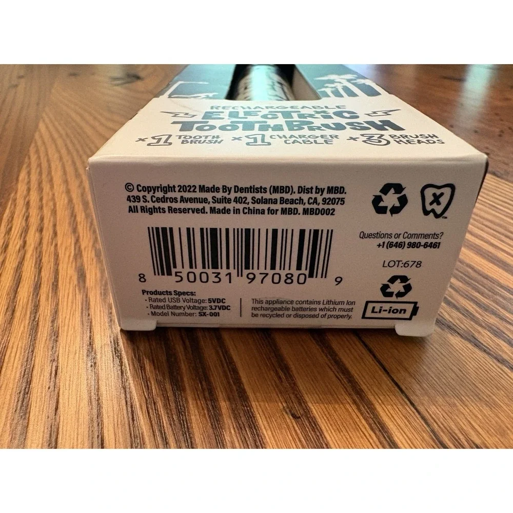 Made By Dentists Sonic-X Rechargeable Electric Toothbrush for Tweens NWT